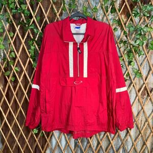 Vintage Y2K bike 1990s embroidered 1/2 zip light windbreaker